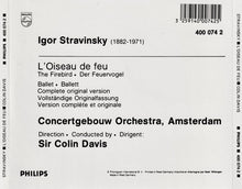 Load image into Gallery viewer, Igor Stravinsky, Concertgebouw Orchestra, Amsterdam*, Sir Colin Davis : L'Oiseau De Feu (CD, Album, Blu)
