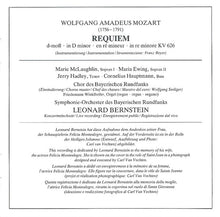 Load image into Gallery viewer, Wolfgang Amadeus Mozart, Marie McLaughlin, Maria Ewing, Jerry Hadley, Cornelius Hauptmann, Chor Des Bayerischen Rundfunks & Symphonie-Orchester Des Bayerischen Rundfunks, Leonard Bernstein : Requiem (CD, Album)