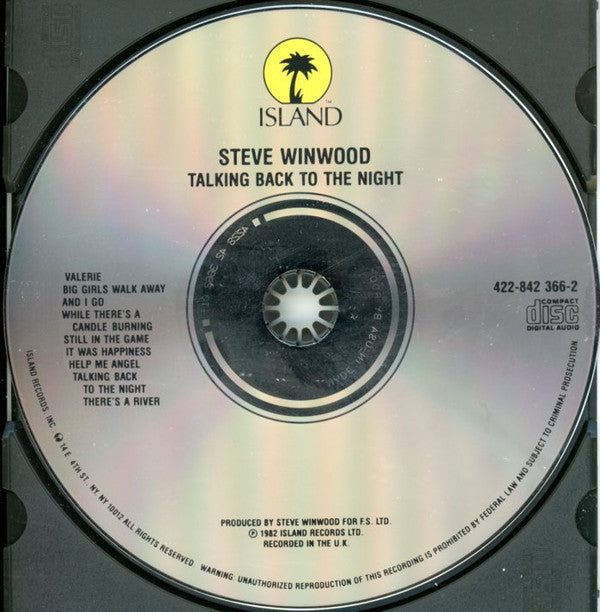 Buy Steve Winwood : Talking Back To The Night (CD) Online for a