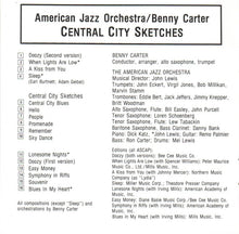 Load image into Gallery viewer, Benny Carter, The American Jazz Orchestra : Central City Sketches (CD, Album, RE)