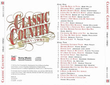 Load image into Gallery viewer, Various : Classic Country 1941-1951 (2xCD, Comp, RM)