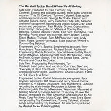 Load image into Gallery viewer, The Marshall Tucker Band : Where We All Belong (CD, Album, RE, RM)