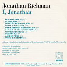 Load image into Gallery viewer, Jonathan Richman : I, Jonathan (CD, Album)
