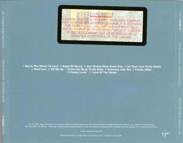 Buy Steve Winwood : Junction Seven (CD) Online for a great price