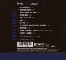 Load image into Gallery viewer, Buck Owens : Live From Austin TX (CD, Album, Dig)