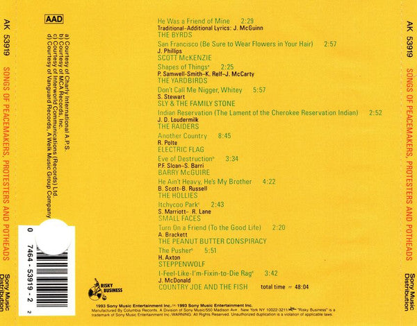 pothead songs Songs Of Peacemakers, Protesters And Potheads