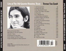 Load image into Gallery viewer, Townes Van Zandt : Live At The Old Quarter Houston, Texas (CD, Album)