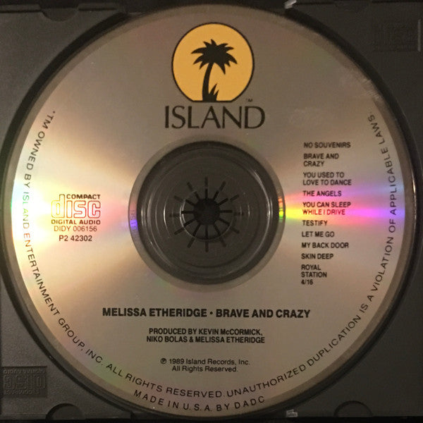 Buy Melissa Etheridge : Brave And Crazy (CD) Online for a great