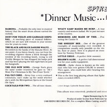 Load image into Gallery viewer, Spike Jones : Dinner Music...For People Who Aren't Very Hungry! (CD, RE, RM)
