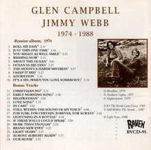 Load image into Gallery viewer, Glen Campbell : Reunited With Jimmy Webb 1974 - 1988 (CD, Album)