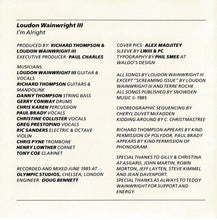 Load image into Gallery viewer, Loudon Wainwright III : I'm Alright (CD, Album)