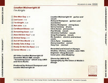 Load image into Gallery viewer, Loudon Wainwright III : I'm Alright (CD, Album)