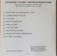 Load image into Gallery viewer, Leonard Cohen : Various Positions (CD, Album, RE)