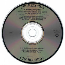 Load image into Gallery viewer, John McLaughlin, London Symphony Orchestra, Michael Tilson Thomas, Katia Labèque : Concerto For Guitar & Orchestra "The Mediterranean" - Duos For Guitar & Piano (CD, Album)