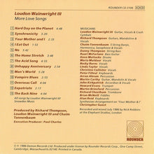 Load image into Gallery viewer, Loudon Wainwright III : More Love Songs (CD, Album)