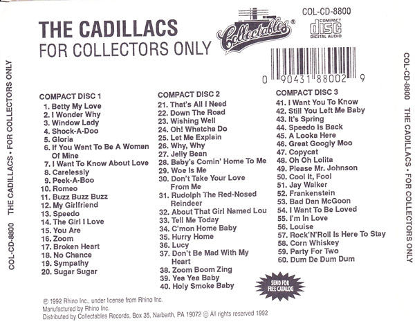 Buy The Cadillacs : For Collectors Only (CD) Online for a great