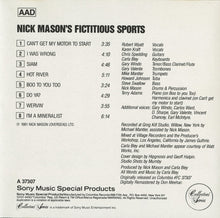 Load image into Gallery viewer, Nick Mason : Nick Mason's Fictitious Sports (CD, Album, RE, RM)