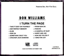Load image into Gallery viewer, Don Williams (2) : I Turn The Page (HDCD, Advance, Album, Promo)