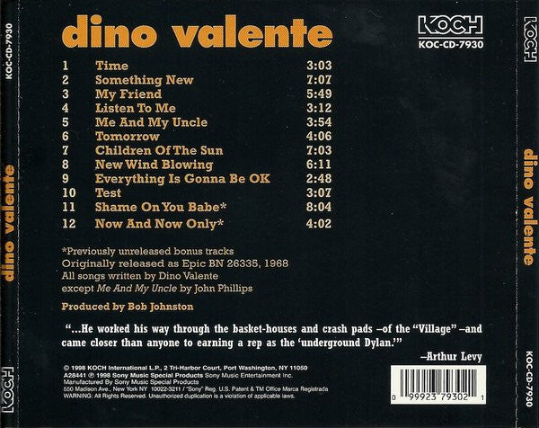 Buy Dino Valenti : Dino Valente (CD) Online for a great price