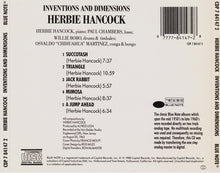 Load image into Gallery viewer, Herbie Hancock : Inventions And Dimensions (CD, Album, RE)