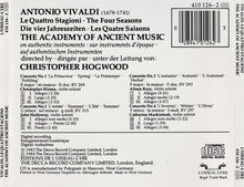 Load image into Gallery viewer, Vivaldi* - The Academy Of Ancient Music, Christopher Hogwood, Alison Bury, Catherine Mackintosh, Christopher Hirons, John Holloway : Le Quattro Stagioni = The Four Seasons = Die Vier Jahreszeiten = Les Quatre Saisons (CD, Album)