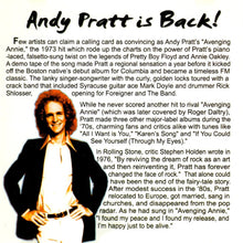 Load image into Gallery viewer, Andy Pratt : Andy Pratt Is Back (CDr, Comp, Enh, Promo)
