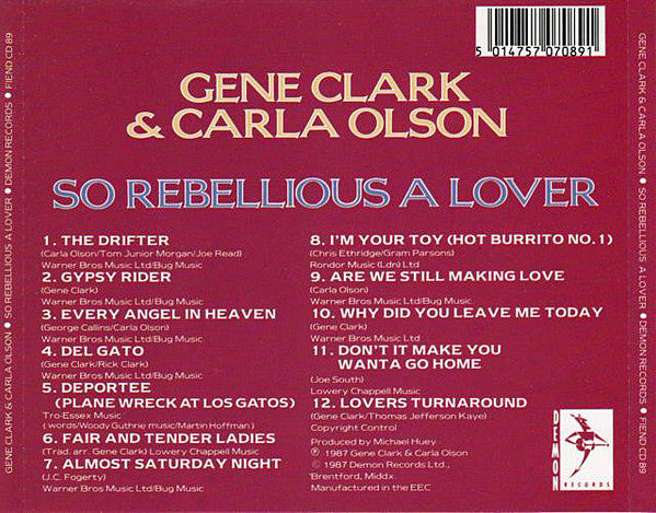 Buy Gene Clark & Carla Olson : So Rebellious A Lover (CD) Online