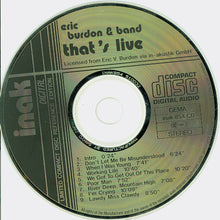 Load image into Gallery viewer, Eric Burdon & Band : That's Live (CD, Album, Ltd)