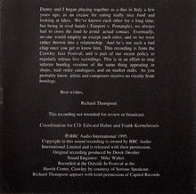 Load image into Gallery viewer, Richard Thompson With Danny Thompson : Live At Crawley 1993 (CD)