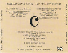 Load image into Gallery viewer, John Cale & Strings* : Concert 92 (CD, Unofficial, 2 B)
