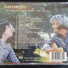 Load image into Gallery viewer, Glen Campbell : Sings The Best Of Jimmy Webb 1967-1992 (CD, Album, Comp)