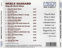 Load image into Gallery viewer, Merle Haggard And The Strangers (5) : Sing Me Back Home (CD, Album, RE)