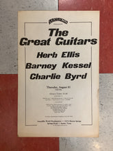 Load image into Gallery viewer, Herb Ellis, Barney Kessel, and Charlie Byrd at Armadillo - 1978 (Poster)