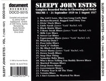 Load image into Gallery viewer, Sleepy John Estes : Complete Recorded Works In Chronological Order, Volume 1 -- 24 September 1929 To 2 August 1937 (CD, Comp, RM)