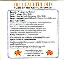 Load image into Gallery viewer, Paul Marsteller & Gabriel Rhodes With Various : The Beautiful Old: Turn-Of-The-Century Songs (CD, Album)
