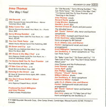 Load image into Gallery viewer, Irma Thomas : The Way I Feel (CD, Album)