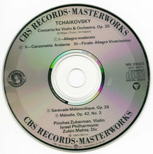 Load image into Gallery viewer, Pinchas Zukerman, Tchaikovsky*, Israel Philharmonic Orchestra, Zubin Mehta : Violin Concerto • Mélodie • Sérénade mélancolique (CD, Album, RE)