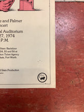 Load image into Gallery viewer, Emerson, Lake and Palmer at Dallas Memorial Auditorium - 1974 (Poster)