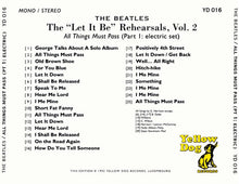 Load image into Gallery viewer, The Beatles – The "Let It Be" Rehearsals, Vol. 2 - All Things Must Pass (CD)