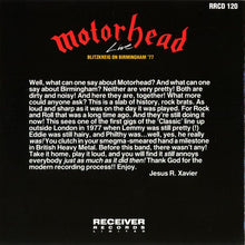 Load image into Gallery viewer, Motorhead - Blitzkreig on Birmingham '77 (CD)