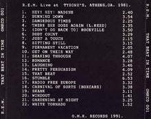 Load image into Gallery viewer, R.E.M. – That Beat In Time