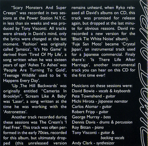 David Bowie - Vampires of Human Flesh (CD) – Antone's Record Shop
