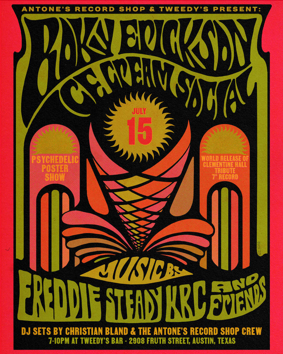 Roky Erickson Ice Cream Social - 2023 (Poster) – Antone's Record Shop