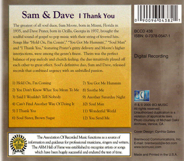 Buy Sam & Dave : I Thank You (CD) Online for a great price