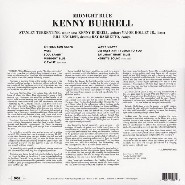 Kenny Burrell - Midnight Blue (LP, Album, RE, 180)