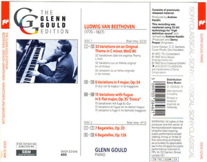 Glenn Gould, Beethoven* : "Eroica" Variations; 32 Variations, WoO 80; 6 Variations, Op. 34; Bagatelles, Op. 33 & Op. 126 (2xCD, Comp, RM)