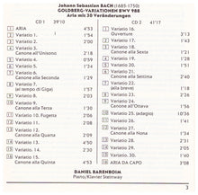 Load image into Gallery viewer, J.S. Bach* – Daniel Barenboim : Goldberg-Variationen (2xCD, Album)