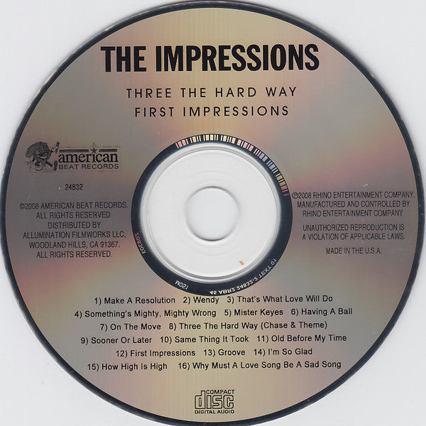 Buy The Impressions : Three The Hard Way / First Impressions (CD 