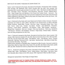 Load image into Gallery viewer, Ray Davies : Thanksgiving Day (CD)