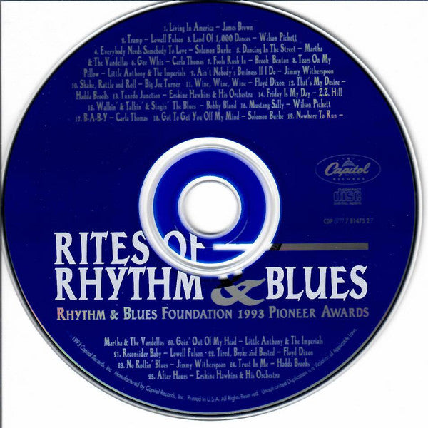 Buy Various : Rites Of Rhythm And Blues: Rhythm And Blues